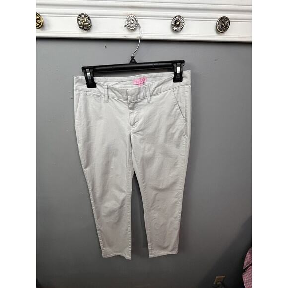 Lilly Pulitzer Pants Womens size 0 Light Khaki Beige Stretch Trouser Basic - Picture 1 of 7
